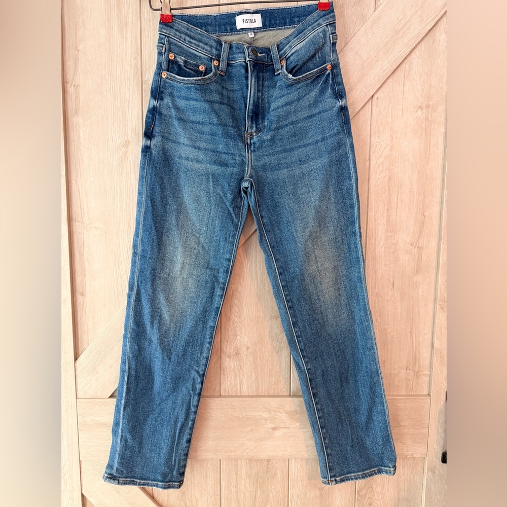 Pistola Blue High Rise Straight Leg Women's Jeans